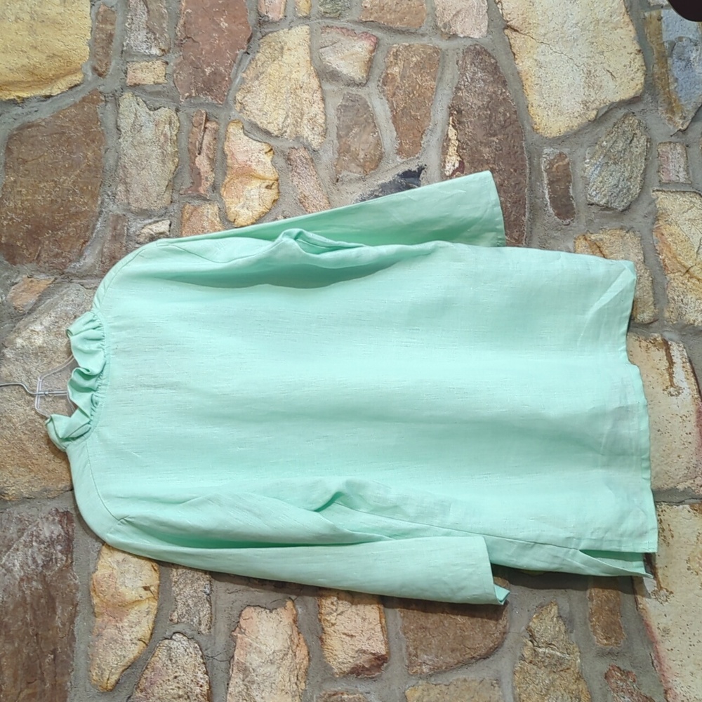 Haley And The Hound 100% Linen Ruffle Tunic - Picture 5 of 10